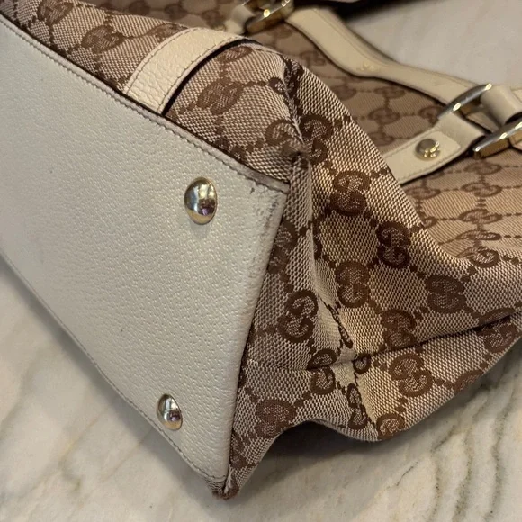 AUTHENTIC Gucci Signature Brown and Cream Tote - Picture 15 of 16